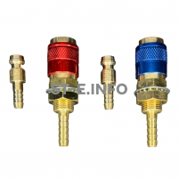 Комплект разъемов быстросъемных красный + синий с соединителем М6 - st-e.info - Пенза